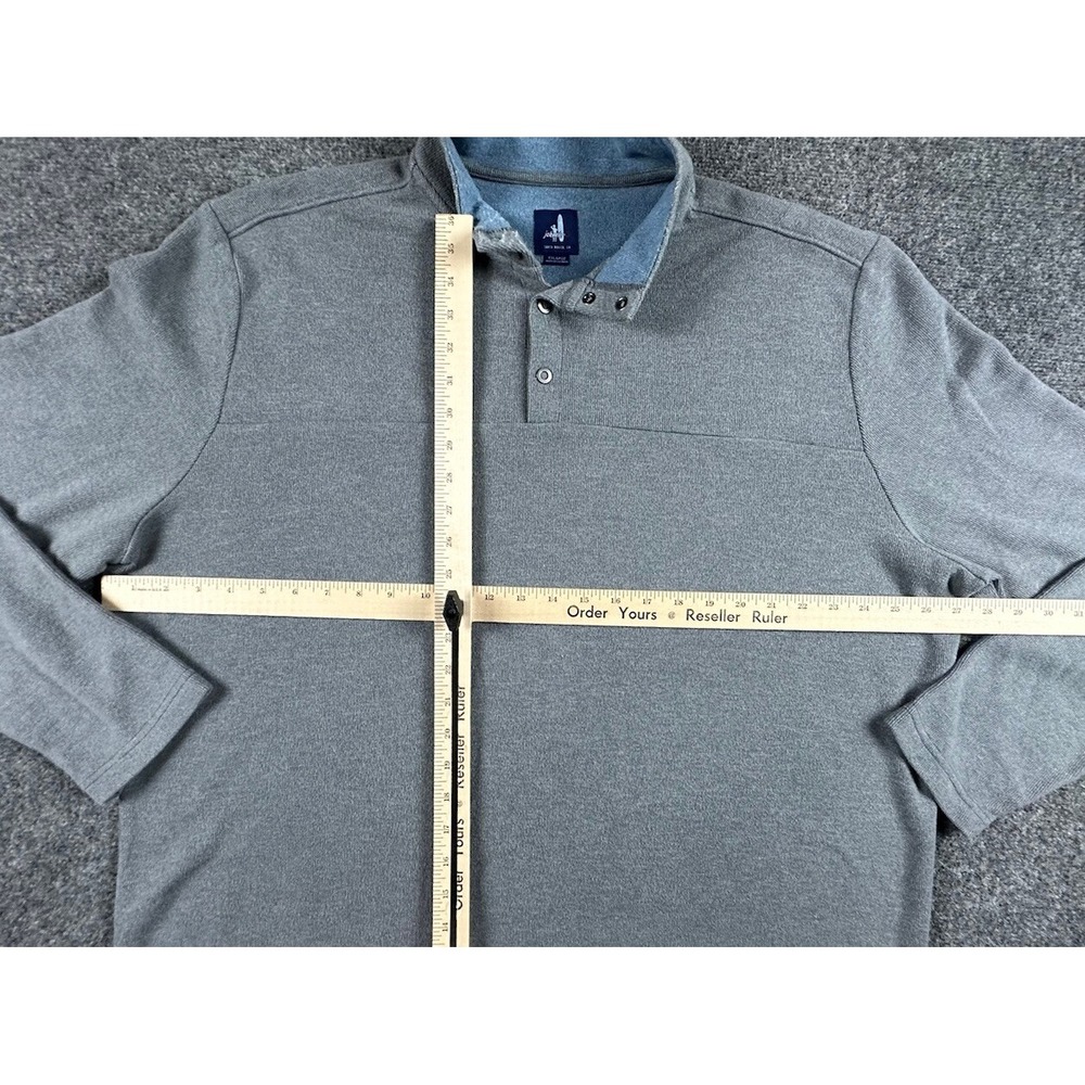 Johnnie O Men's 1/4 Snap Knit Pullover Sweater Size 2XL Gray L/S Ribbed Mock - Picture 5 of 8